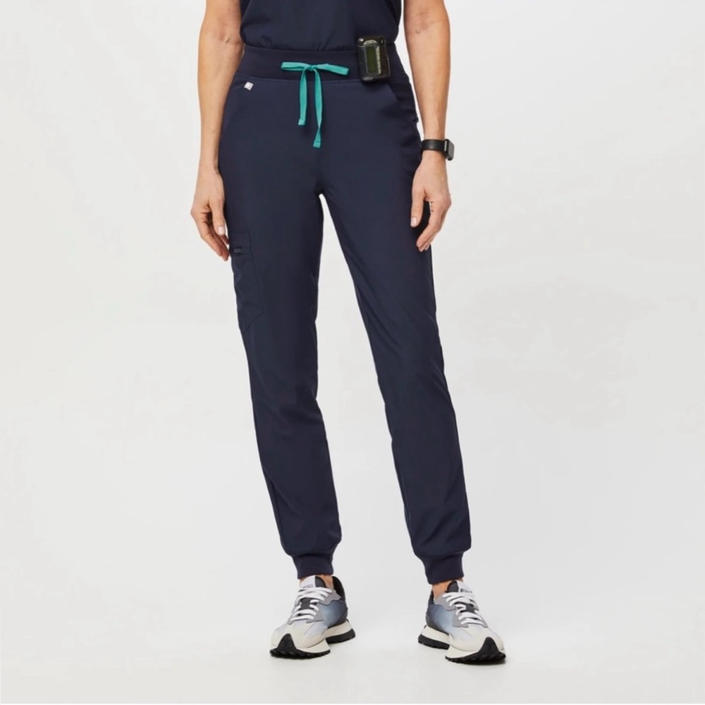 Figs: Navy Jogger with teal accent